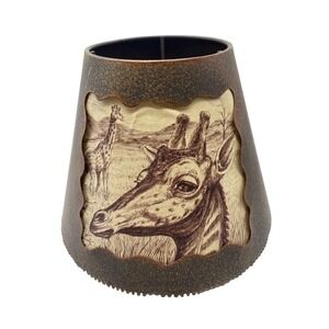 Giraffe Lampshade Metal Tin Animal Jungle Safari African Brown Beige 6"x8"